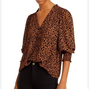 Aqua V Neck Button Front Blouse